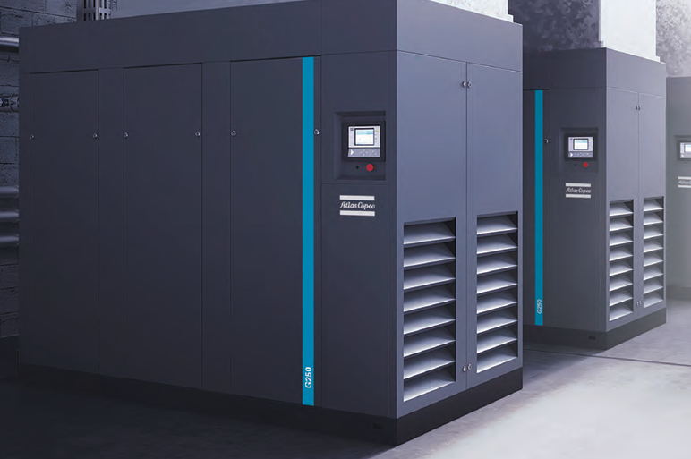 Atlas Copco  Oil-injected rotary screw  compressors  G90-250 (VSD)  125 -355 HP